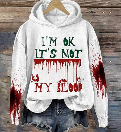 Women's Loose Sweater 3D Letters Printed Hoodie