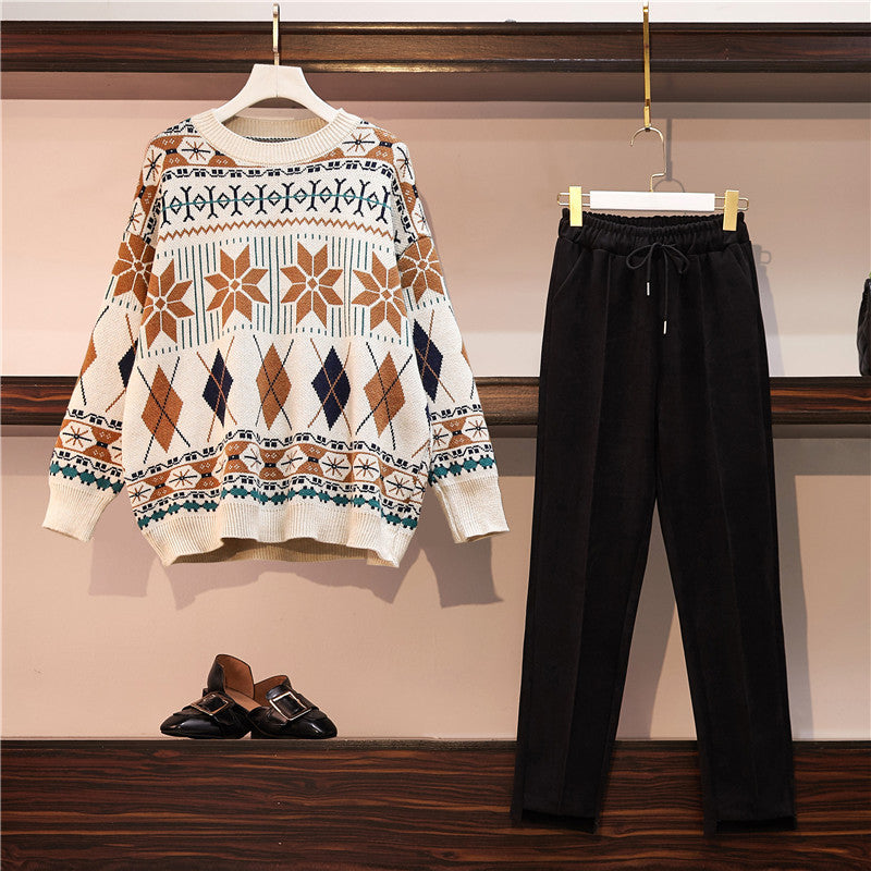 Ethnic style sweater couple sweater