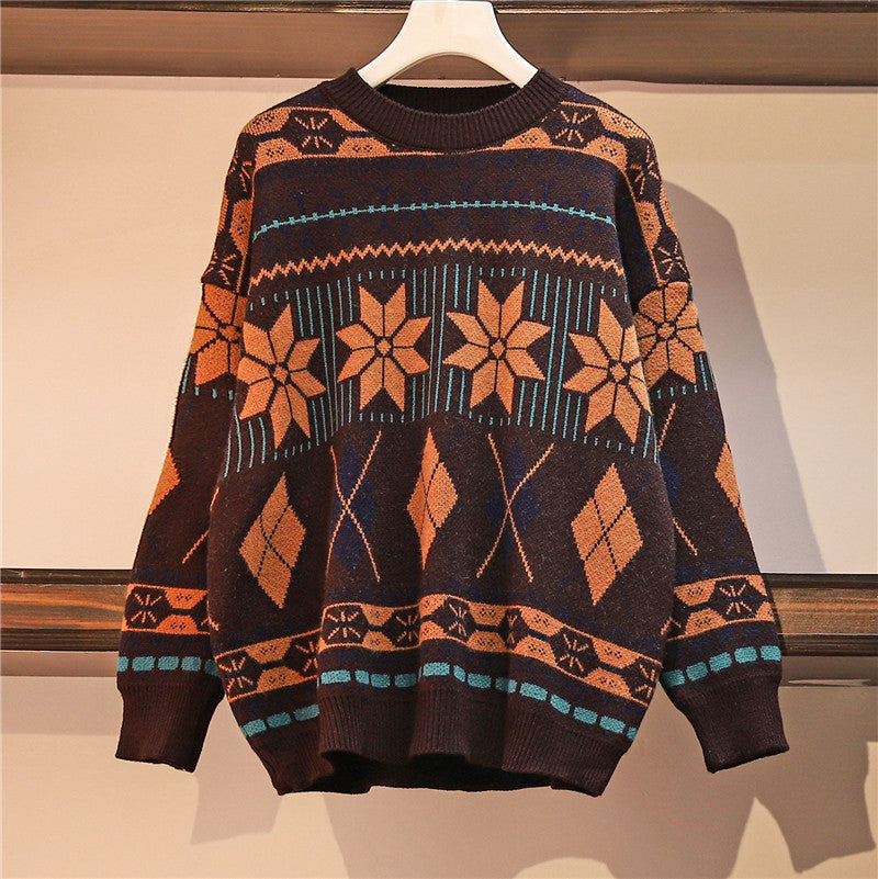 Ethnic style sweater couple sweater