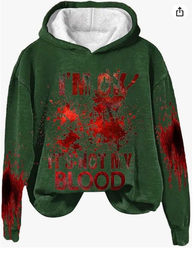 Women's Loose Sweater 3D Letters Printed Hoodie