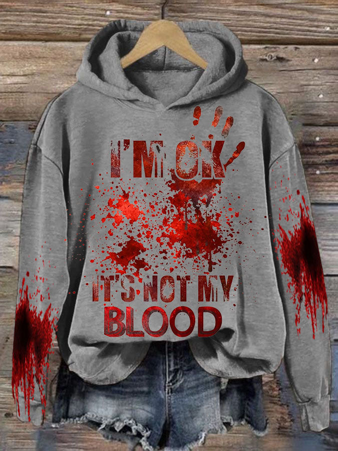 Women's Loose Sweater 3D Letters Printed Hoodie