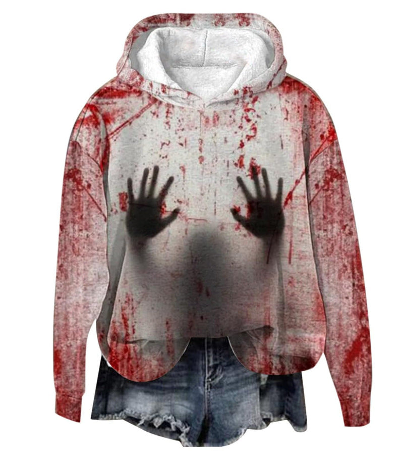 Women's Loose Sweater 3D Letters Printed Hoodie